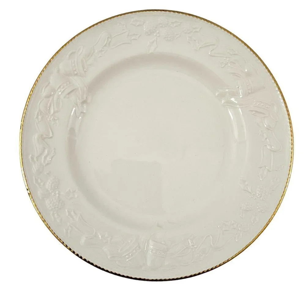 International Tableworks WHITE CHRISTMAS 8” Salad Luncheon Plates - Set of 4